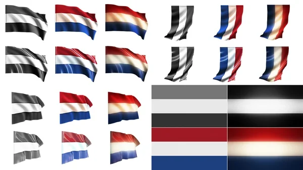 Netherlands  flags waving styles small size set — Stock Photo, Image