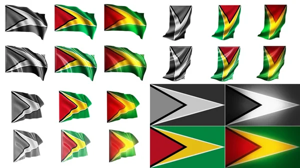 Гайянський прапорів розмахував набір стилів малого розміру — стокове фото