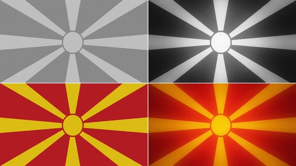 Makedonya bayrağı arka plan stilleri ayarlı — Stok fotoğraf