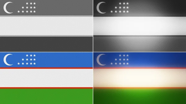 Uzbequistão bandeira fundos estilos definidos — Fotografia de Stock