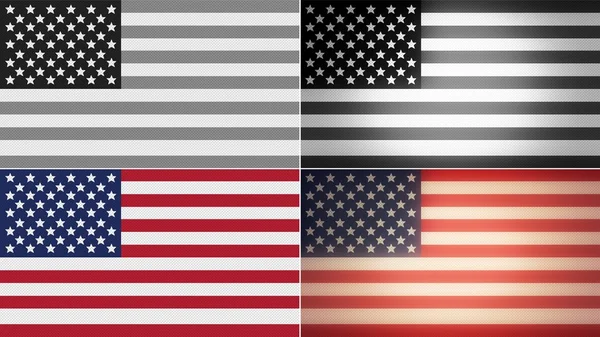 Estados unidos de fundo bandeira americana estilos definidos — Fotografia de Stock