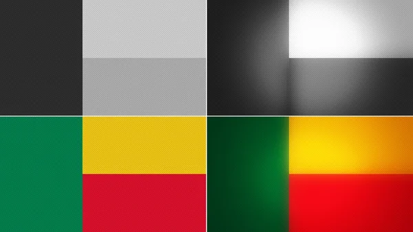 Benin bandiera sfondi stili set — Foto Stock