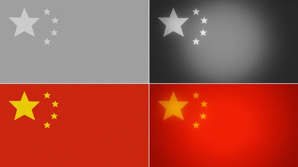 China vlag achtergronden stijlen is ingesteld — Stockfoto