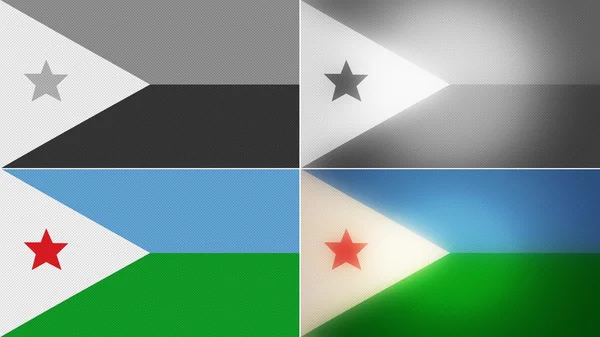 Cibuti bayrağı arka plan stilleri ayarlı — Stok fotoğraf