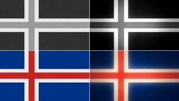 İzlanda bayrağı arka plan stilleri ayarlı — Stok fotoğraf