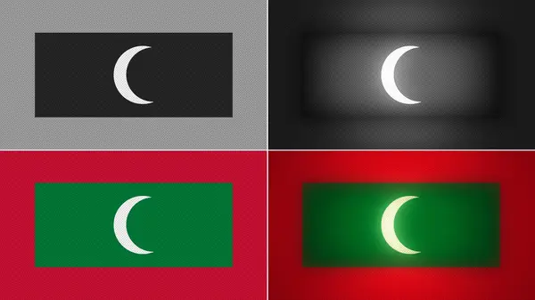 Maldivler bayrağı arka plan stilleri ayarlı — Stok fotoğraf