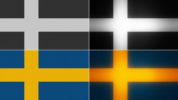 Sueco bandeira fundos estilos definidos — Fotografia de Stock