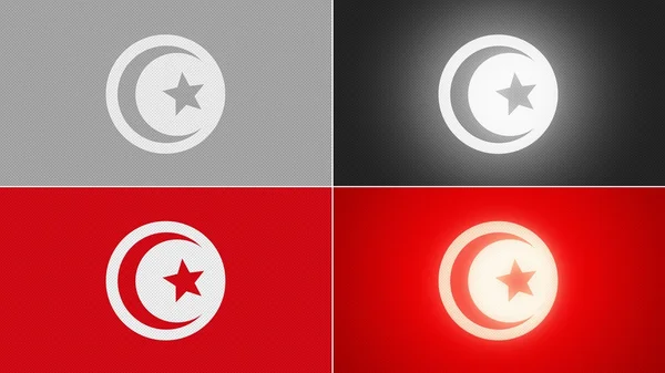 Tunisia drapeau milieux styles ensemble — Photo