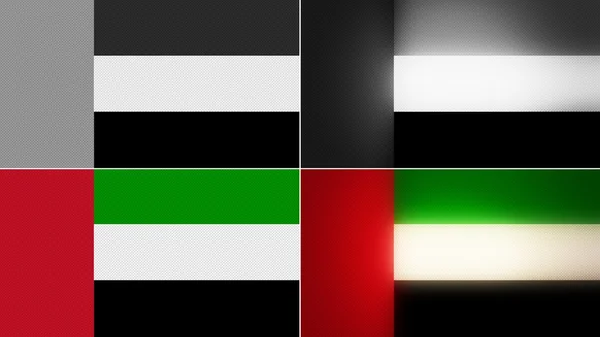 Egyesült arab Emírségek zászló hátterek stílusok beállítása — Stock Fotó