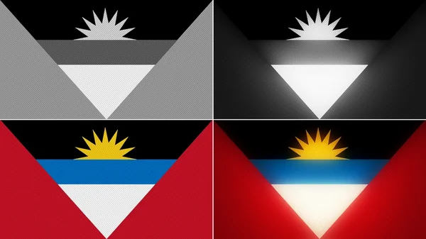 Antigua e barbuda bandeira fundos estilos definidos — Fotografia de Stock