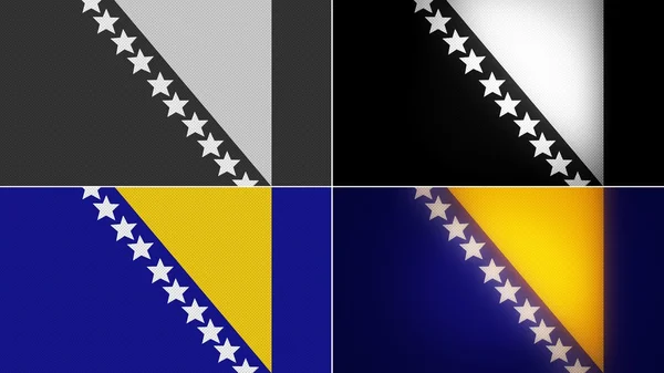 Bosnien und Herzegowina Flagge Hintergründe Stile gesetzt — Stockfoto