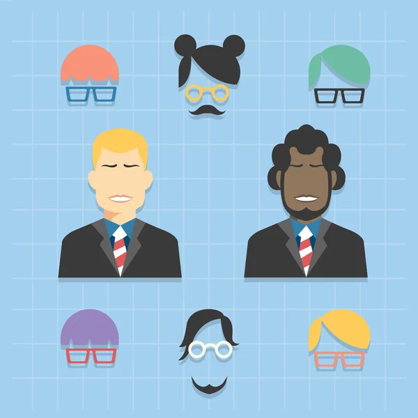 Avatar business team icons set — Stockvector