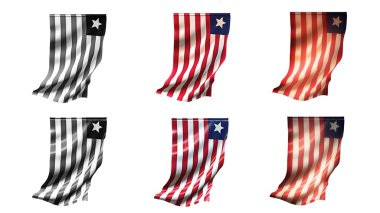 Liberya bayrakları sallayarak 6 1 dikey stilleri ayarlayın.