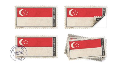 Bağımsızlık günü pul Singapur bayrağı