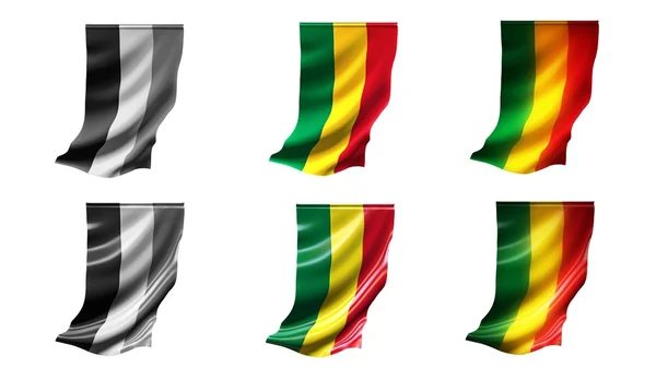 Drapeaux bolivia agitant ensemble 6 en 1 styles verticaux — Photo