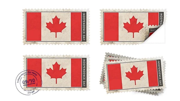 Kanada-Flagge am Unabhängigkeitstag der Briefmarke gesetzt — Stockfoto