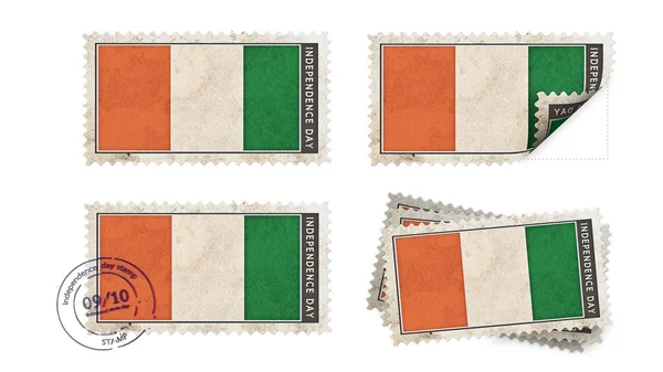 Ακτή του Ελεφαντοστού σημαία την ημέρα ανεξαρτησίας σειρά γραμματοσήμων — Φωτογραφία Αρχείου