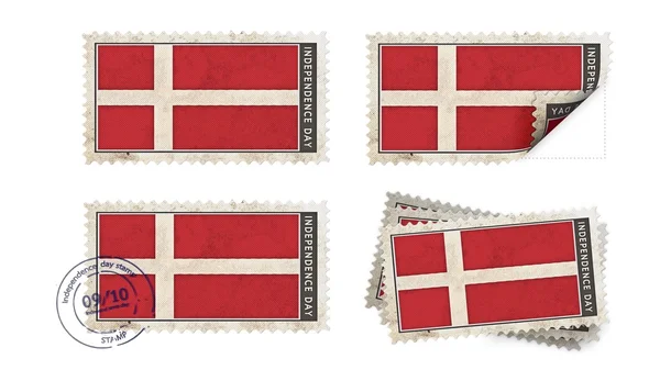 Bandera de marca en el sello conjunto de día de independencia —  Fotos de Stock