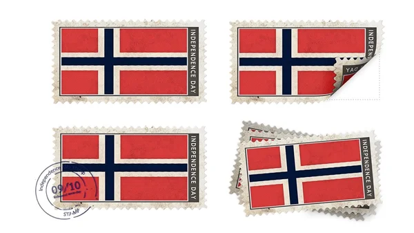 Bandera noruega en el día de la independencia del sello establecido —  Fotos de Stock
