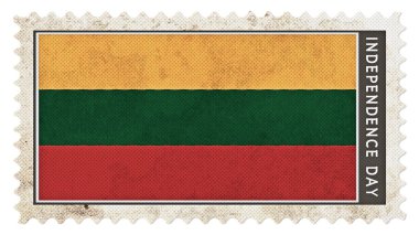 lithuania flag on stamp independence day big size clipart