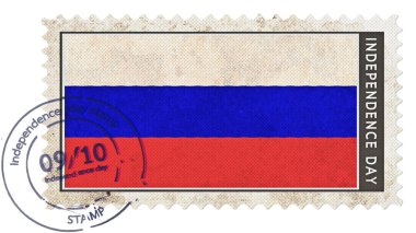 Rusya bayrağı Bağımsızlık günü tarihi pompa ile pul.