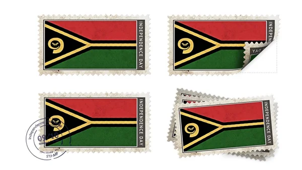 Прапор Вануату на День незалежності набір штамп — стокове фото
