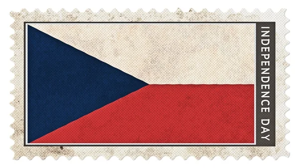 Bandeira da república checa no dia da independência do selo grande tamanho — Fotografia de Stock
