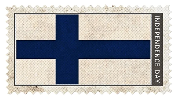 Bandeira finlândia no dia da independência do carimbo grande tamanho — Fotografia de Stock