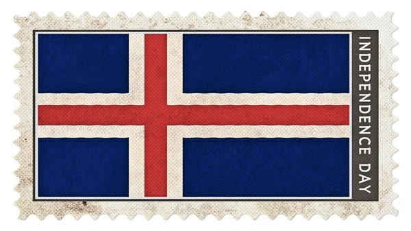 Bandera de Islandia en el día de la independencia sello gran tamaño —  Fotos de Stock