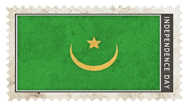 Bandeira mauritania no dia da independência do selo grande tamanho — Fotografia de Stock