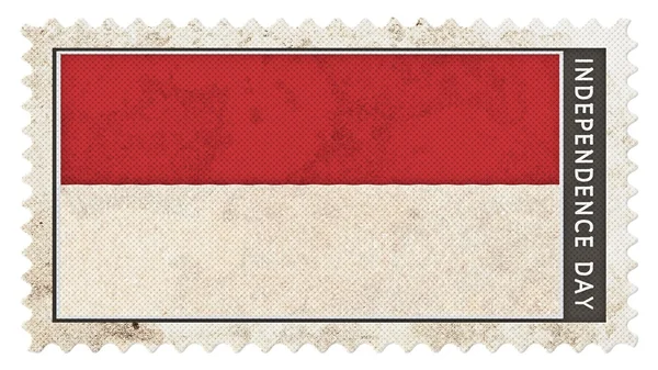 Bandeira monaco no dia da independência do selo grande tamanho — Fotografia de Stock