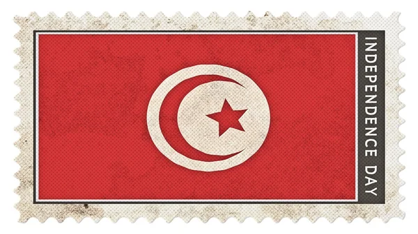 Bandeira tunisia no dia da independência do selo grande tamanho — Fotografia de Stock