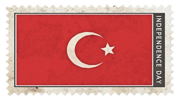 Turkiet flagga på stämpel självständighetsdagen stor storlek — Stockfoto