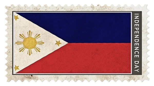 Φιλιππίνες σημαία επάνω σε γραμματόσημο ημέρα ανεξαρτησίας μεγάλο μέγεθος — Φωτογραφία Αρχείου