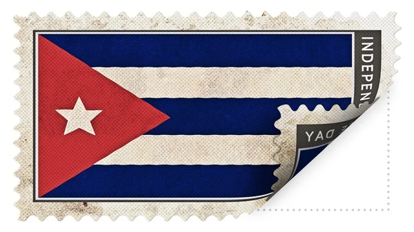 Bandiera cubana il giorno dell'indipendenza timbro essere soccorsi — Foto Stock