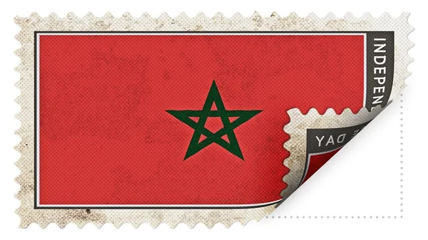 Vlajka Maroka na den nezávislosti razítko být dokořán — Stock fotografie