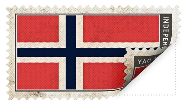 Noorwegen vlag op de dag van de onafhankelijkheid van de stempel worden ajar — Stockfoto