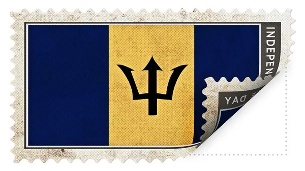 Barbados vlag op de dag van de onafhankelijkheid van de stempel worden ajar — Stockfoto