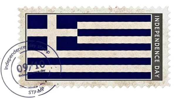 Bandera griega en el día de la independencia del sello con bomba de fecha —  Fotos de Stock