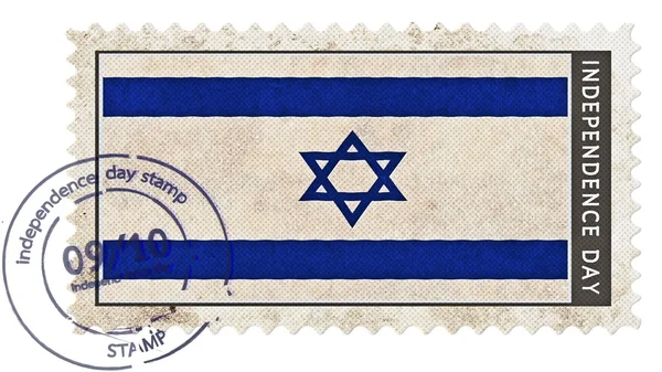 Bandeira israel no dia da independência do selo com bomba de data — Fotografia de Stock