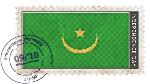 Bandera de Mauritania en el día de la independencia del sello con bomba de fecha — Foto de Stock