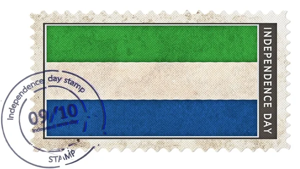 Sierra leone vlajky na razítko den nezávislosti se datum čerpadlo — Stock fotografie