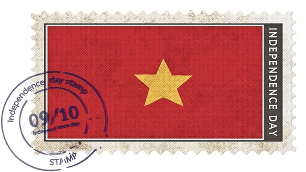 Vietnam flagga på stämpla självständighetsdagen med datum pump — Stockfoto