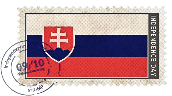 Прапор Словаччини на штамп День незалежності з датою насос — стокове фото