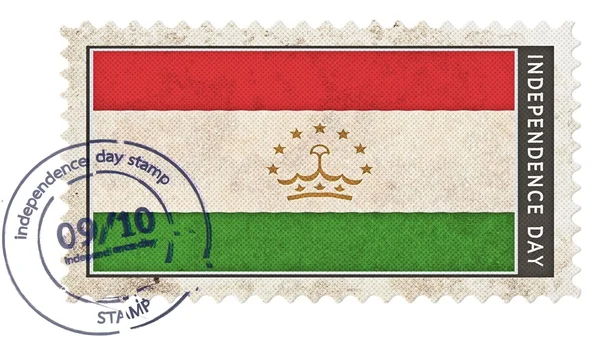 Tádžikistán vlajky na razítko den nezávislosti se datum čerpadlo — Stock fotografie