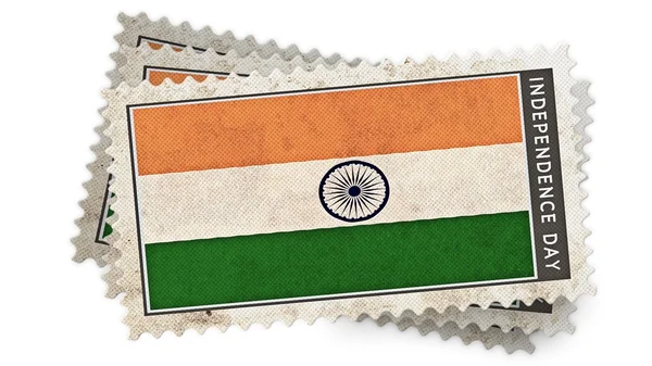 Flaga Indii na dzień niepodległości pieczęć jest nakładka — Zdjęcie stockowe
