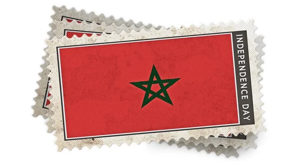 Maroko na den nezávislosti razítko je překrytí — Stock fotografie