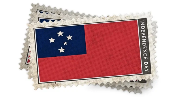 Flaga Samoa na dzień niepodległości pieczęć jest nakładka — Zdjęcie stockowe