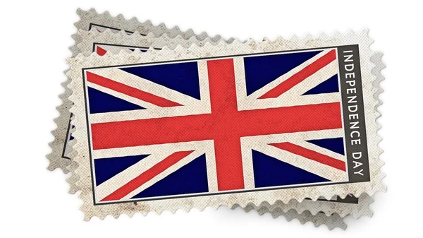 스탬프 독립 기념일에 영국 깃발은 오버레이 — 스톡 사진