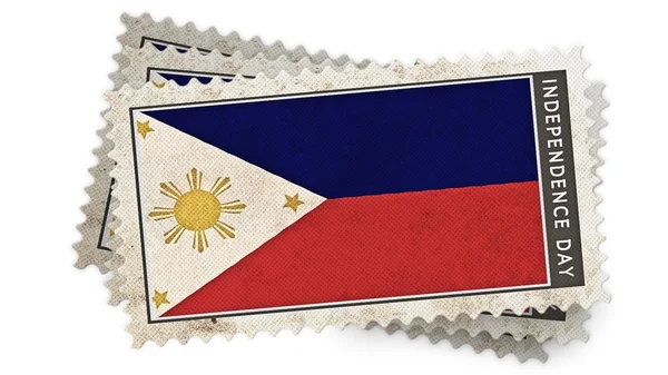 Bandeira das Filipinas no dia da independência do selo é sobreposição — Fotografia de Stock